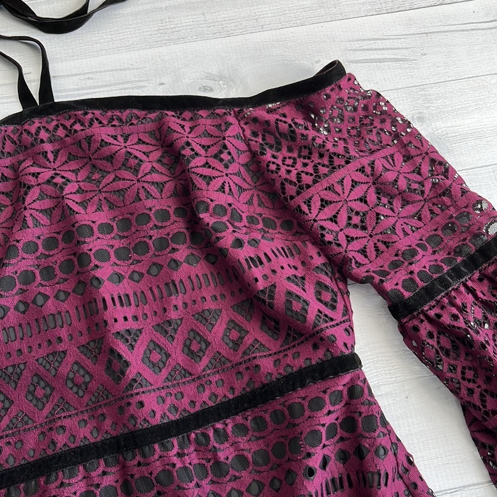 NWT Likely Printed Lace Mini Dress Size M - Picture 4 of 8